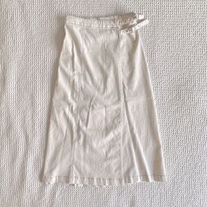 Zara Cream Wrap Buckle Skirt
